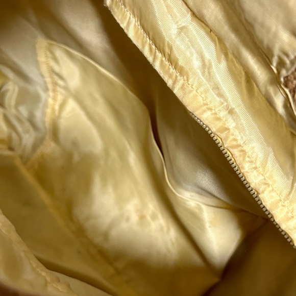 Vintage 70s Burlap Purse Bag Tote Multi Color Embroidery BOHO Hippie 14" - Picture 6 of 9